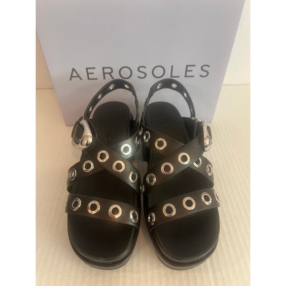 Aerosoles Cleveland Slingback
Platform Sandals Black Silver Size 7M Brand New - Picture 4 of 12